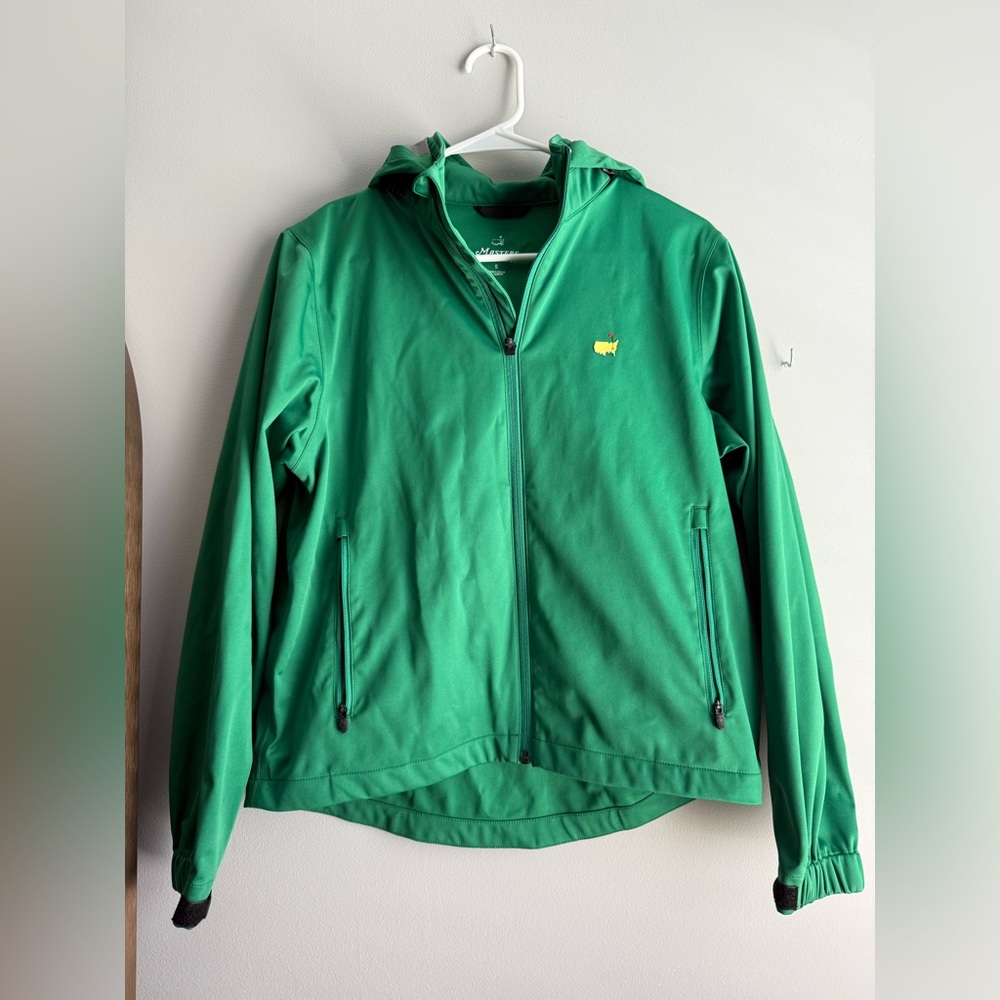Masters Green Raincoat with Hood and Water-Resistant Material